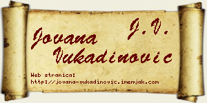 Jovana Vukadinović vizit kartica